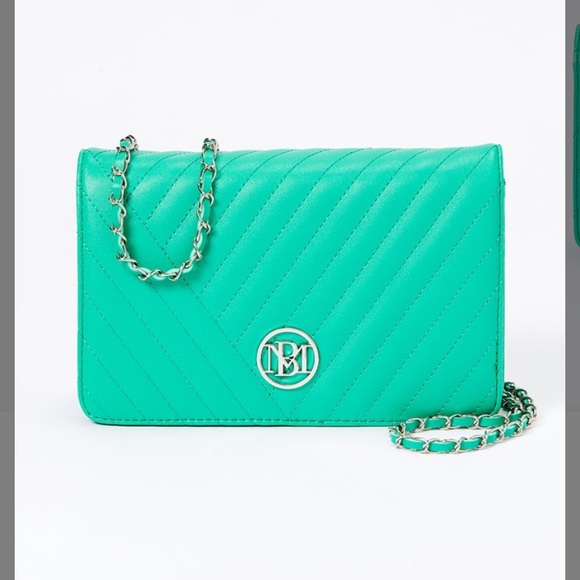 NWT Badgley Mischka Green Large Convertible Clutch - Picture 2 of 7